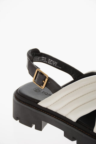 Padded Leather Sandals with Lug Sole