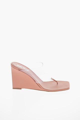 Soft-leather Pvc LOLA Thong Mules with Wedge