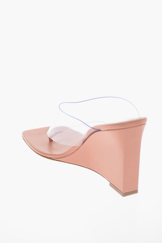 Soft-leather Pvc LOLA Thong Mules with Wedge