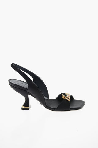 Silk RITA Slingback Sandals with Logo Detail