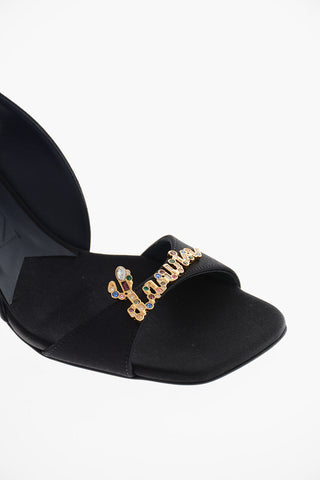 Silk RITA Slingback Sandals with Logo Detail