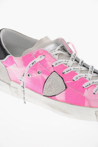 Sneakers in Pelle Batik Effetto Vissuto