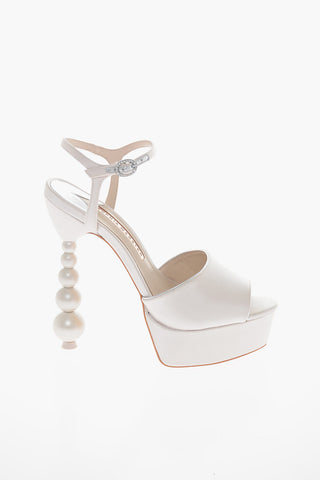 Satin NATALIA PERLA Sandals with Sculpted Heel