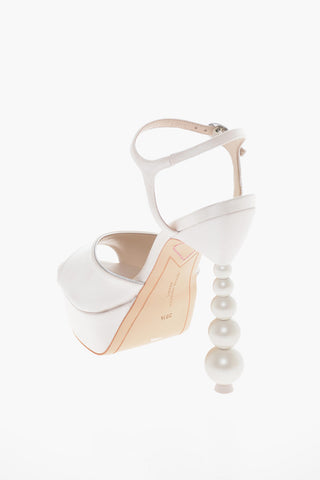 Satin NATALIA PERLA Sandals with Sculpted Heel