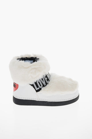 LOVE Faux Fur Snow Boots with Maxi Polished Heart