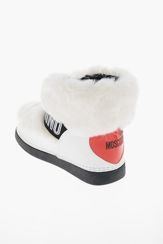 LOVE Faux Fur Snow Boots with Maxi Polished Heart