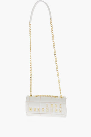 LOVE Quilted Faux-Leather Bag with Chain Strap