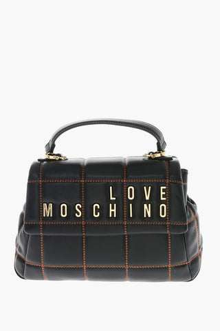LOVE Quilted Faux Leather Bag with Golden Logo