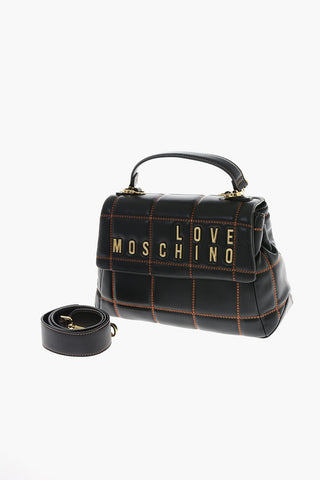 LOVE Quilted Faux Leather Bag with Golden Logo