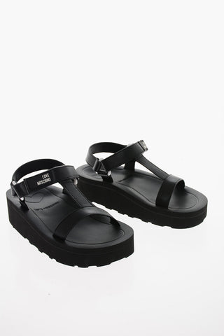 LOVE Leather Sandals with Touch Strap Closure 4.5cm