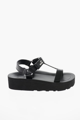 LOVE Leather Sandals with Touch Strap Closure 4.5cm