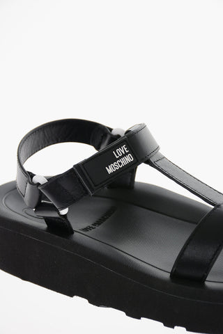 LOVE Leather Sandals with Touch Strap Closure 4.5cm