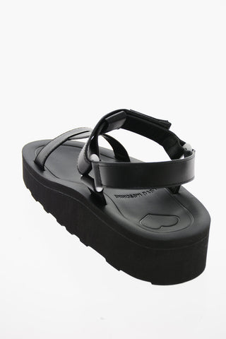 LOVE Leather Sandals with Touch Strap Closure 4.5cm