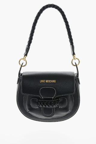 LOVE Faux-Leather Saddle Bag with Braided Details