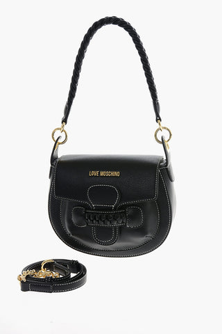 LOVE Faux-Leather Saddle Bag with Braided Details