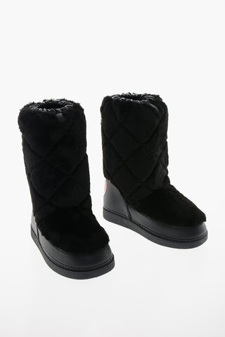 LOVE Stivali Da Neve In Ecopelliccia Trapuntata con Maxi Cuore Lucido