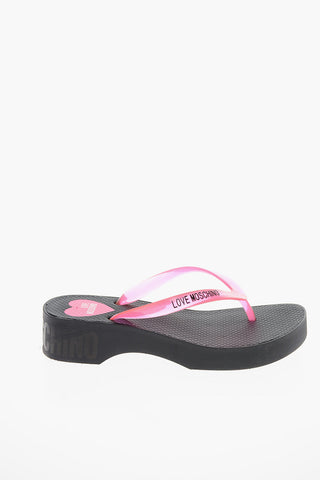 LOVE Rubber Flip Flops with Fluo Straps 4cm