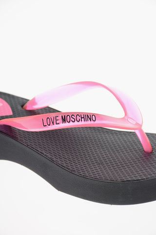 LOVE Rubber Flip Flops with Fluo Straps 4cm