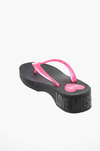 LOVE Rubber Flip Flops with Fluo Straps 4cm