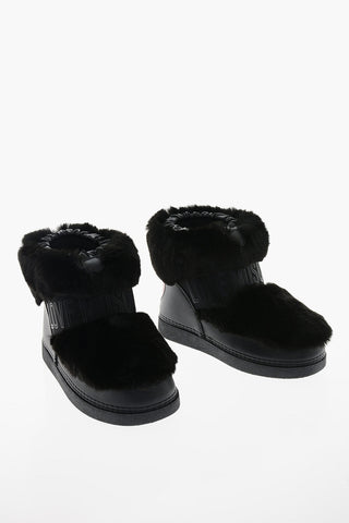 LOVE Faux Fur Snow Boots with Logoed Elastic Inserts