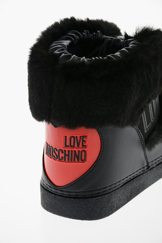 LOVE Faux Fur Snow Boots with Logoed Elastic Inserts