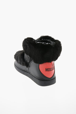 LOVE Faux Fur Snow Boots with Logoed Elastic Inserts