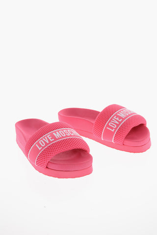 LOVE Slides in Tessuto con Dettagli a Rete