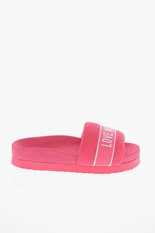 LOVE Slides in Tessuto con Dettagli a Rete
