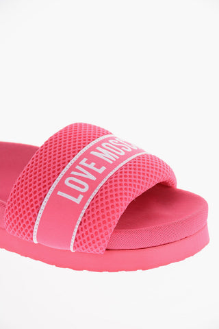 LOVE Slides in Tessuto con Dettagli a Rete