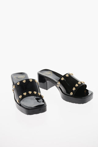 LOVE Rubber Sandals with Heart-Shaped Studs 5.5cm