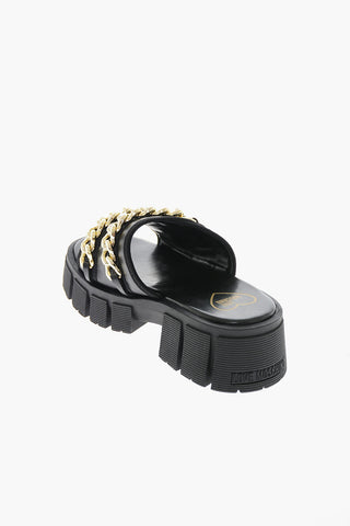 LOVE Leather Sandals with Decorative Chains 4.5cm