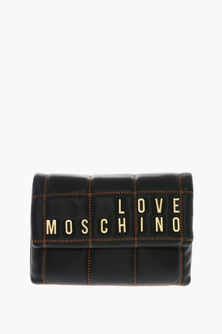 LOVE Faux-Leather Clutch with Embossed Gold Logo