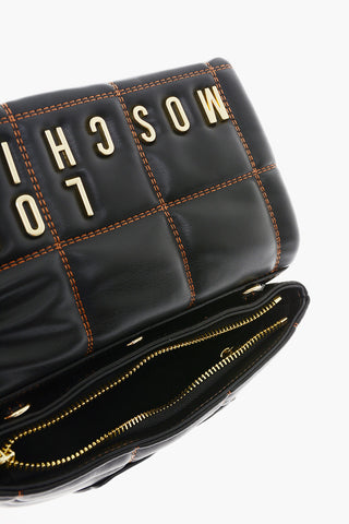 LOVE Faux-Leather Clutch with Embossed Gold Logo