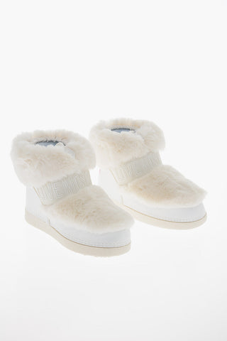 LOVE Stivali da Neve in Ecopelliccia con Maxi Cuore Lucido