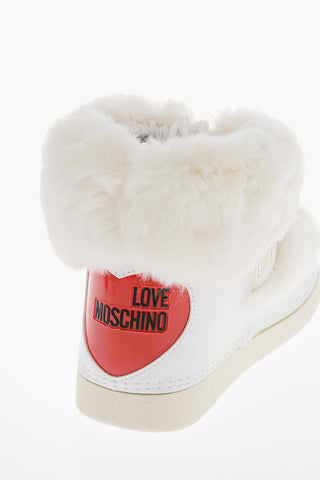 LOVE Stivali da Neve in Ecopelliccia con Maxi Cuore Lucido