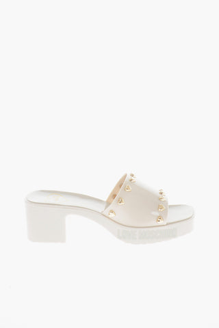 LOVE Sandali in Gomma con Borchie a Forma di Cuore 5.5cm