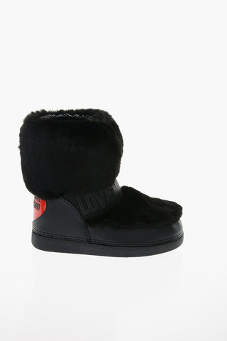 LOVE Faux Fur Snow Boots with Maxi Polished Heart
