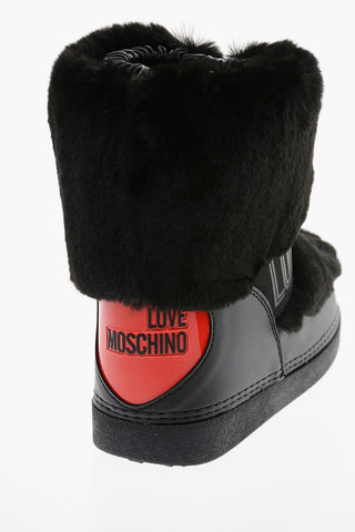 LOVE Faux Fur Snow Boots with Maxi Polished Heart