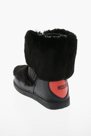 LOVE Faux Fur Snow Boots with Maxi Polished Heart