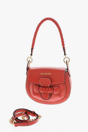 LOVE Borsa Saddle in Ecopelle con Dettagli Intrecciati