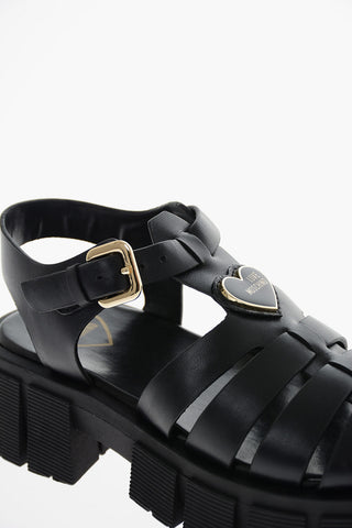 LOVE Sandali Cut-Out TASSEL60 in Pelle con Cuore Frontale Decorativo 5,5cm