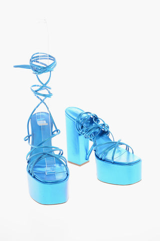 Metallic-leather MALENA Sandals with Gladiator-fastening