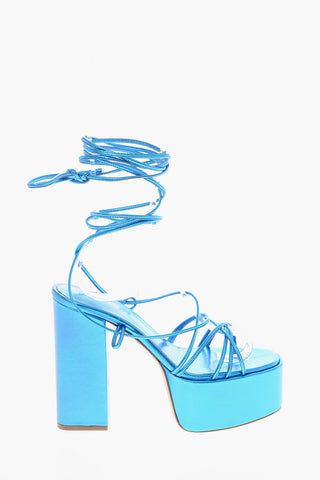 Metallic-leather MALENA Sandals with Gladiator-fastening