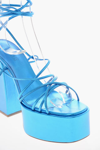 Metallic-leather MALENA Sandals with Gladiator-fastening