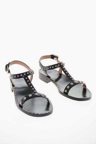 Leather ELLY MET Sandals with Stud-embellishment