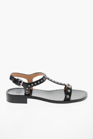Leather ELLY MET Sandals with Stud-embellishment