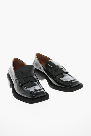 Polished-leather Penny Loafers with Squared toe