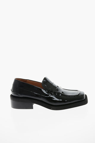 Polished-leather Penny Loafers with Squared toe