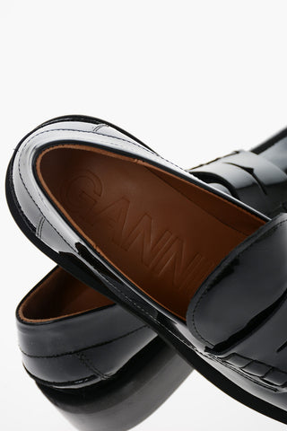 Polished-leather Penny Loafers with Squared toe