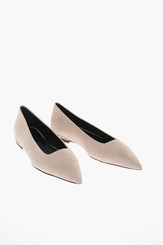 Suede-leather FURLA CODE Pointed-toe Ballet Flats